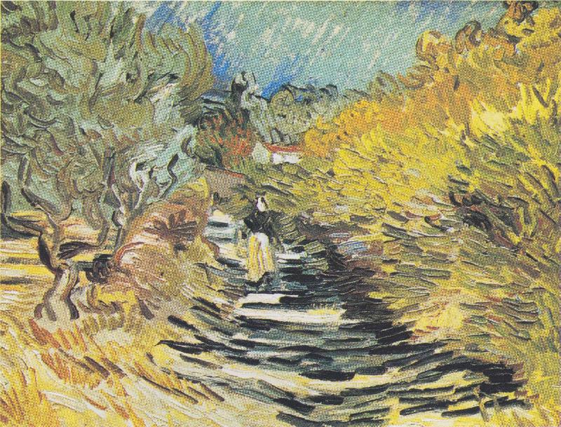 Vincent Van Gogh A Road at Saint Remy with Female Figure oil painting picture